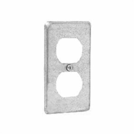 Mulberry Box Cover, 2 Gang, Galvanized Steel, Duplex Receptacle Cover Type 10002